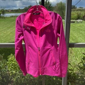 Bright pink North face light jacket size small